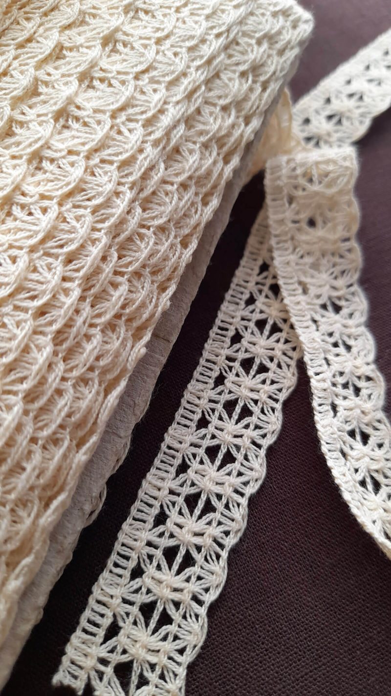 Krem Renk %100 Pamuk Şerit (2 cm)
